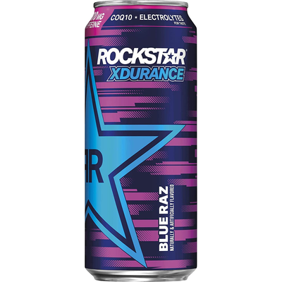 Rockstar XDurance Blue Raz Energy Drink 16oz Can