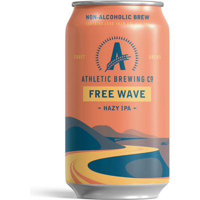Athletic Brewing Non-alcoholic Free Wave Double Hop IPA 6 Pack 12 oz Cans 0.4% ABV