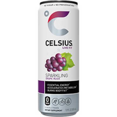 Celsius Grape Rush Diet Drink 12oz Can