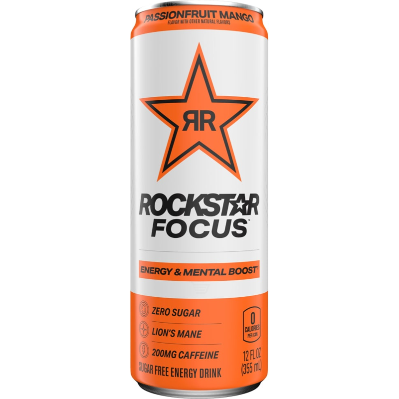 Rockstar Focus Energy Drink Passionfruit Mango