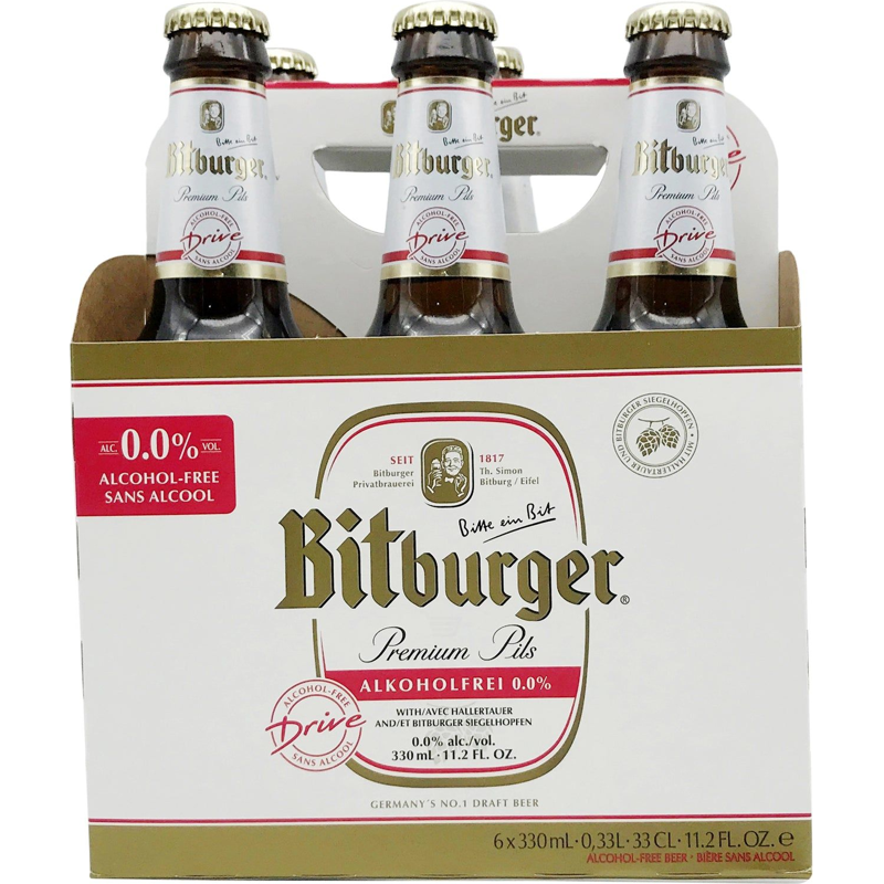 Bitburger Drive 0% Pilsner 6 Pack 333mL Bottle