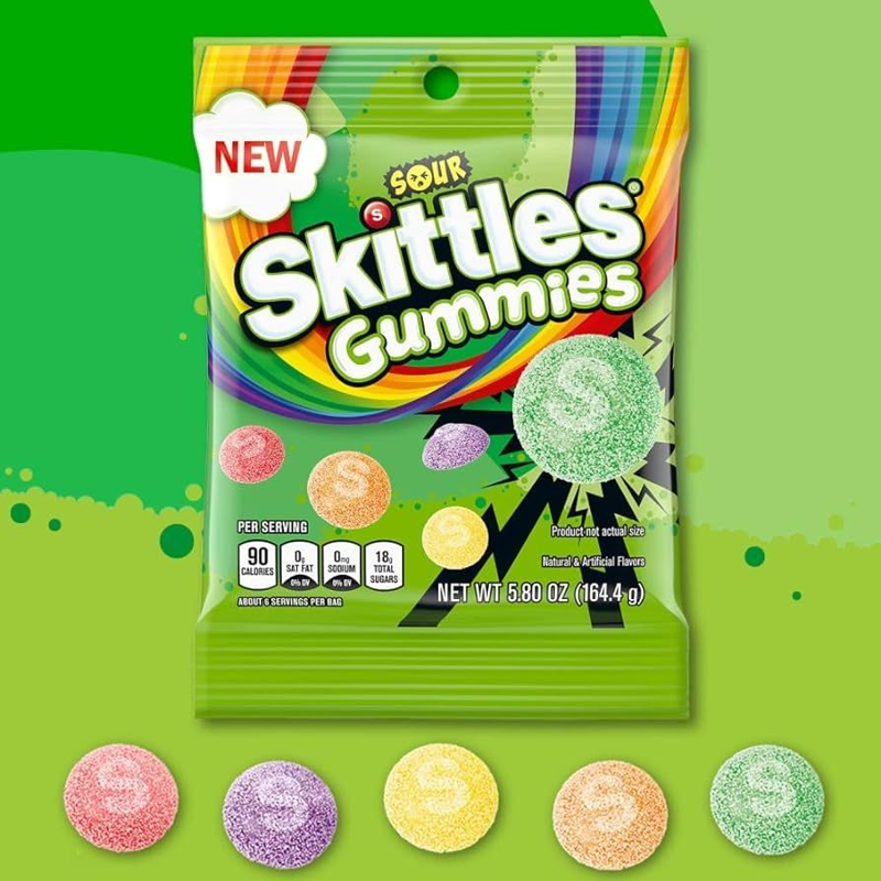 Skittles Sour Gummies Chewy Candy - 5.8 Oz Bag