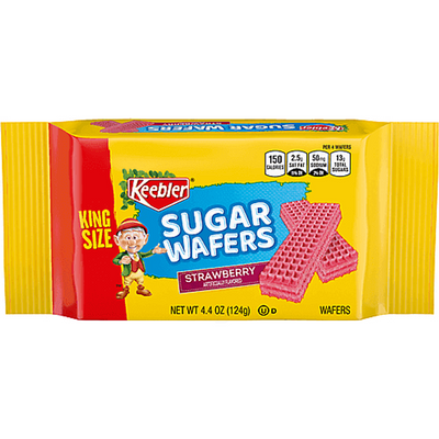 Keebler Sugar Wafers, Strawberry, King Size 4.4 Oz Pack