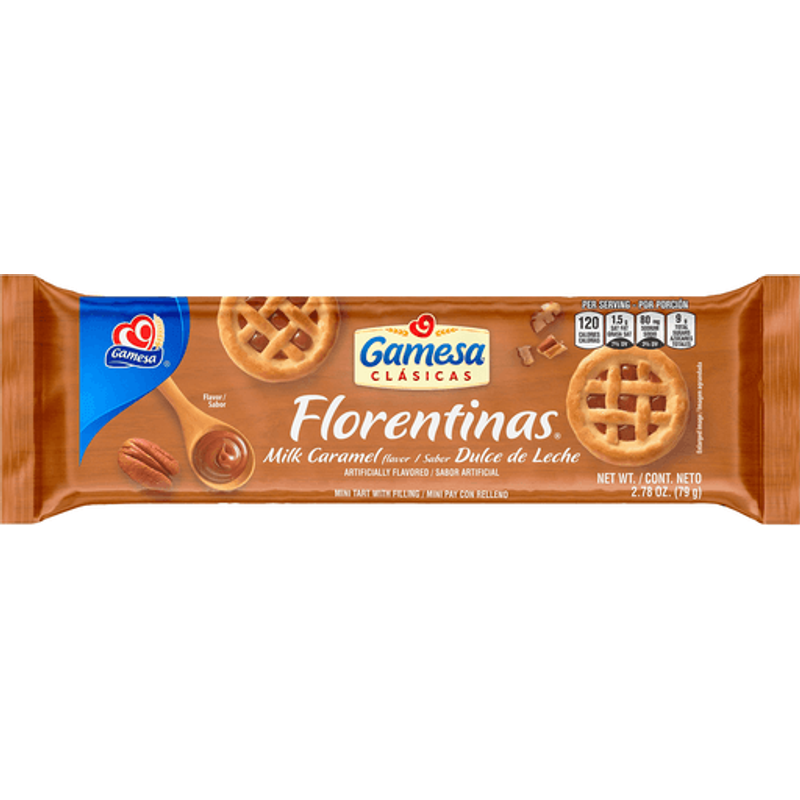 Gamesa Florentinas Milk Caramel Sandwich Cookies 2.78oz Pack