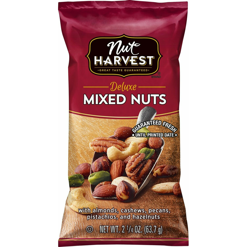 Nut Harvest Mixed Nuts, Salted, Deluxe 2.25oz Bag