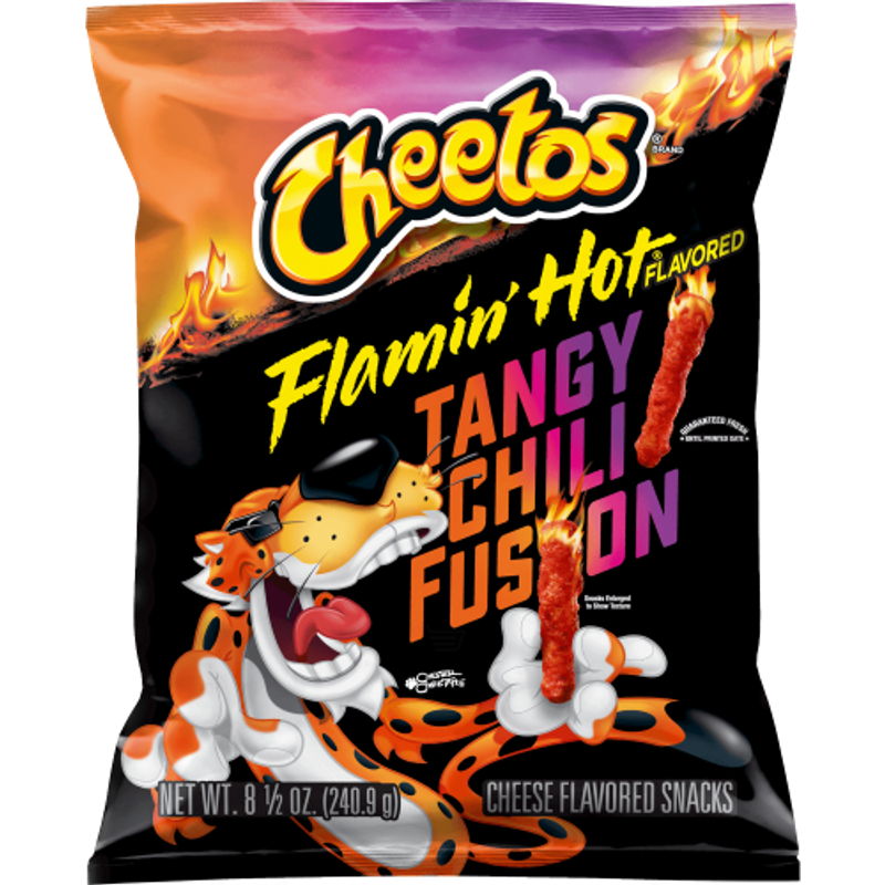 Cheetos Flamin Hot Tangy Chili Fusion Cheese Flavored Snacks 8.5oz Bag