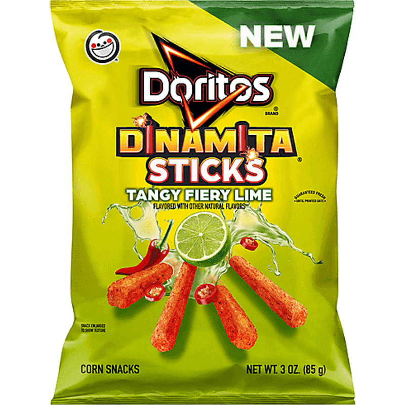 Doritos Corn Snacks, Dinamita Sticks, Tangy Fiery Lime 3 Oz