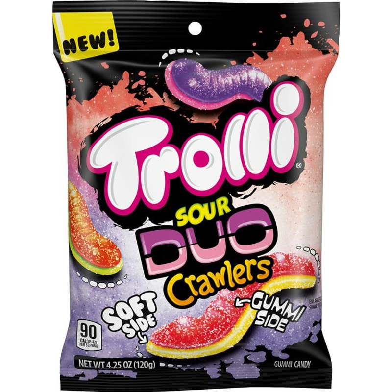 Trolli Gummi Candy, Sour Crawlers, Duo 4.25oz Bag