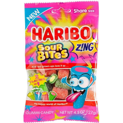 Haribo Gummi Candy Sour Bites 4.5oz Bag