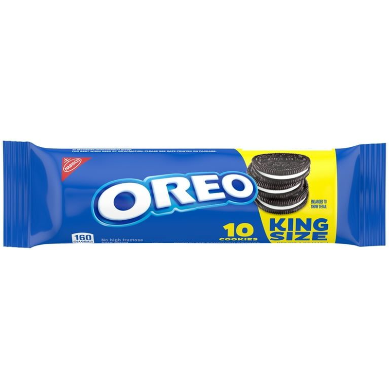 Oreo Chocolate Sandwich Cookies, 1 King Size Snack Pack (10 Cookies Total) 4oz Package