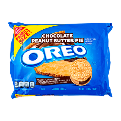 Oreo Chocolate Peanut Butter Pie Sandwich Cookies 17oz Pack