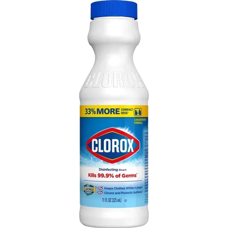 Clorox Disinfecting Bleach, Concentrated Formula, Regular - 11 Ounce Bottle