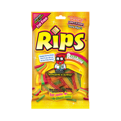 Rips Rainbow Bite Size Licorice Pieces 4oz Bag