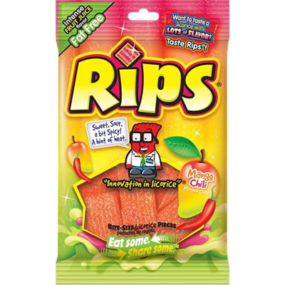 Rips Mango Chili Licorice Chewy Candy Bag 4oz Bag