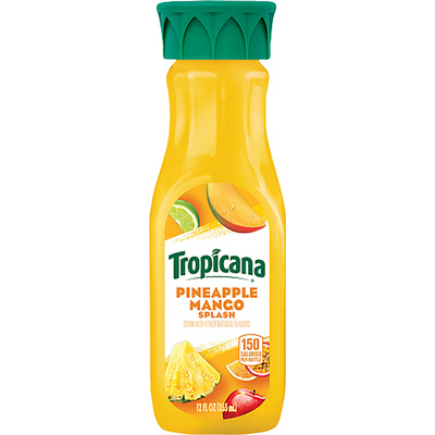 Tropicana Pineapple Mango Splash Juice Drink 12oz Bottle