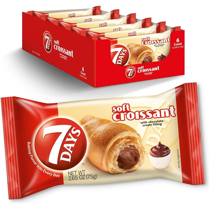 7Days 7 Days Soft Croissant With Chocolate Cream Filling 2.65oz Bag