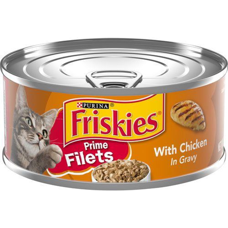 Purina Friskies Prime Filets Chicken Gravy Wet Cat Food 5.5oz Can