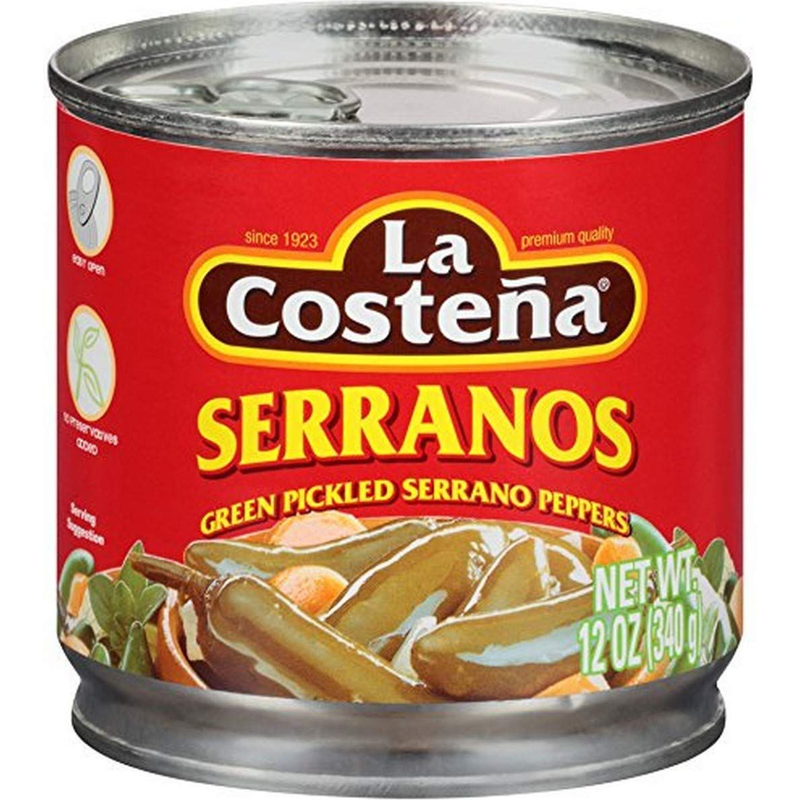 La Costena Pickled Serrano Peppers 12oz Can