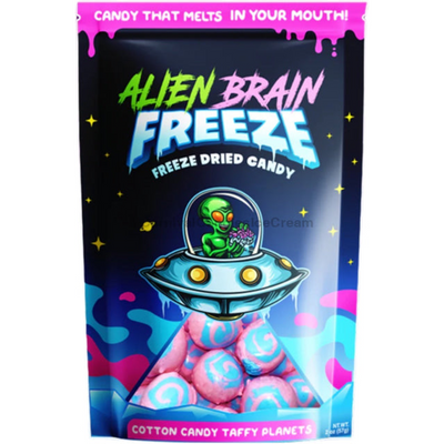 Alien Brain Freeze Cotton Candy Taffy Planets Freeze Dried Candy 4oz Bag