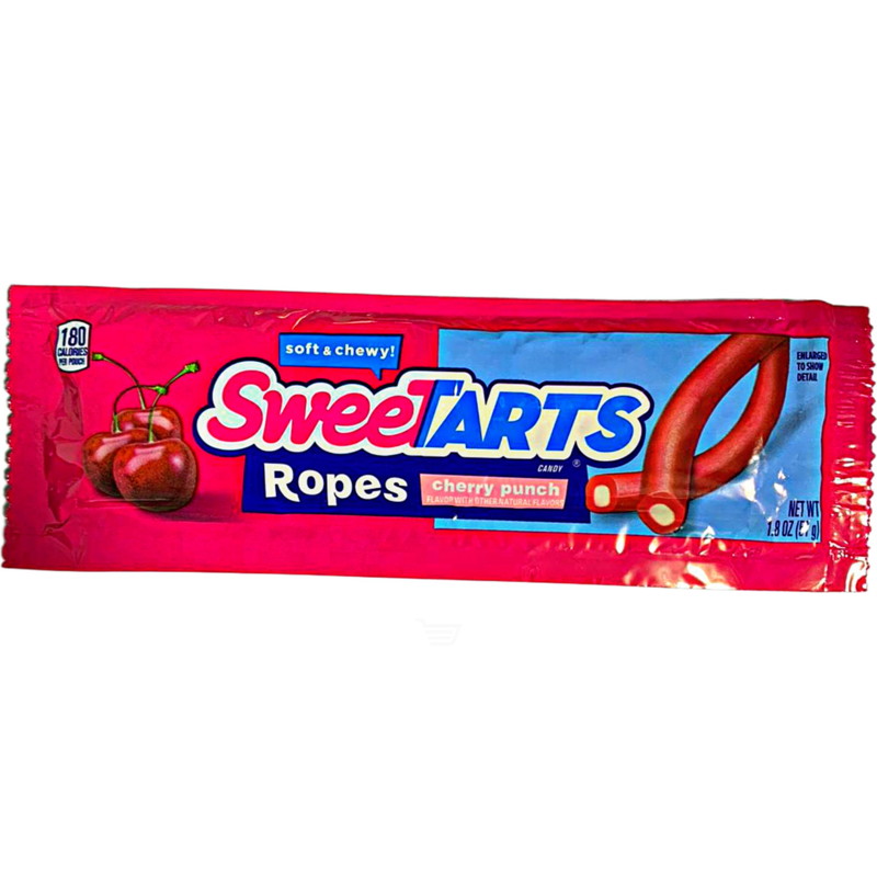 Sweetarts Tangy Candy Soft & Chewy Ropes Cherry Punch 1.8oz Bag