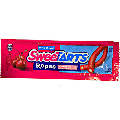 Sweetarts Tangy Candy Soft & Chewy Ropes Cherry Punch 1.8oz Bag