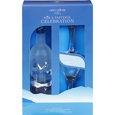 Grey Goose Vodka Gift Pack With 2 Martini Glasses