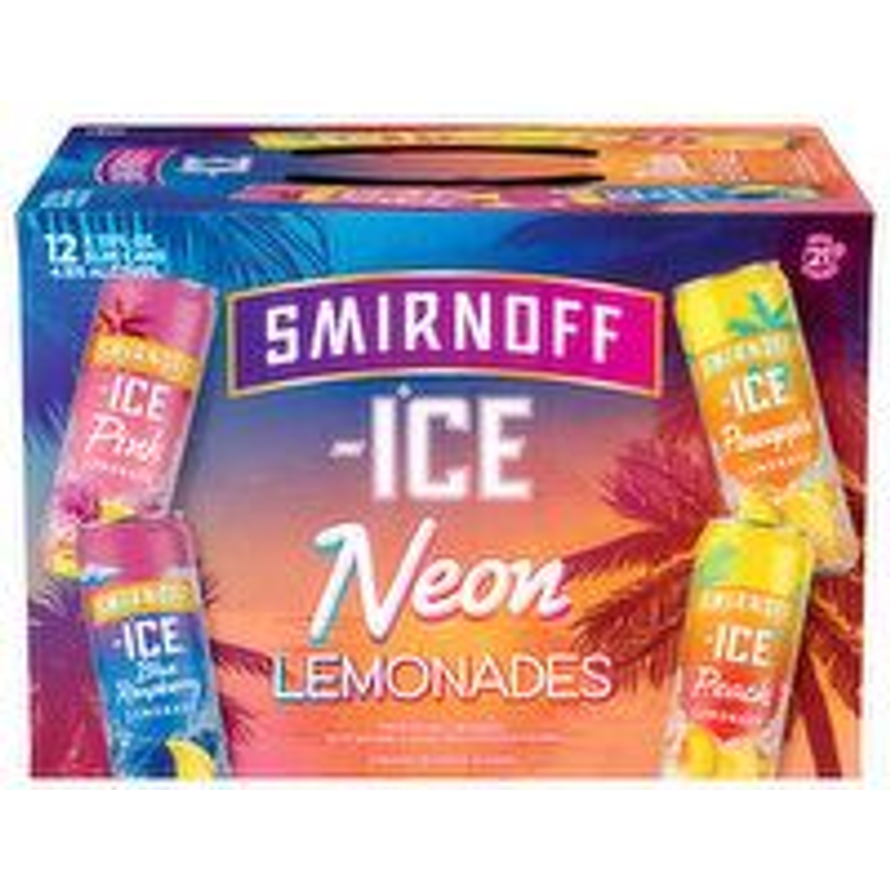 Smirnoff Ice Neon Lemonades Variety Pack Premium Malt Beverage 12 Pack 12oz Cans