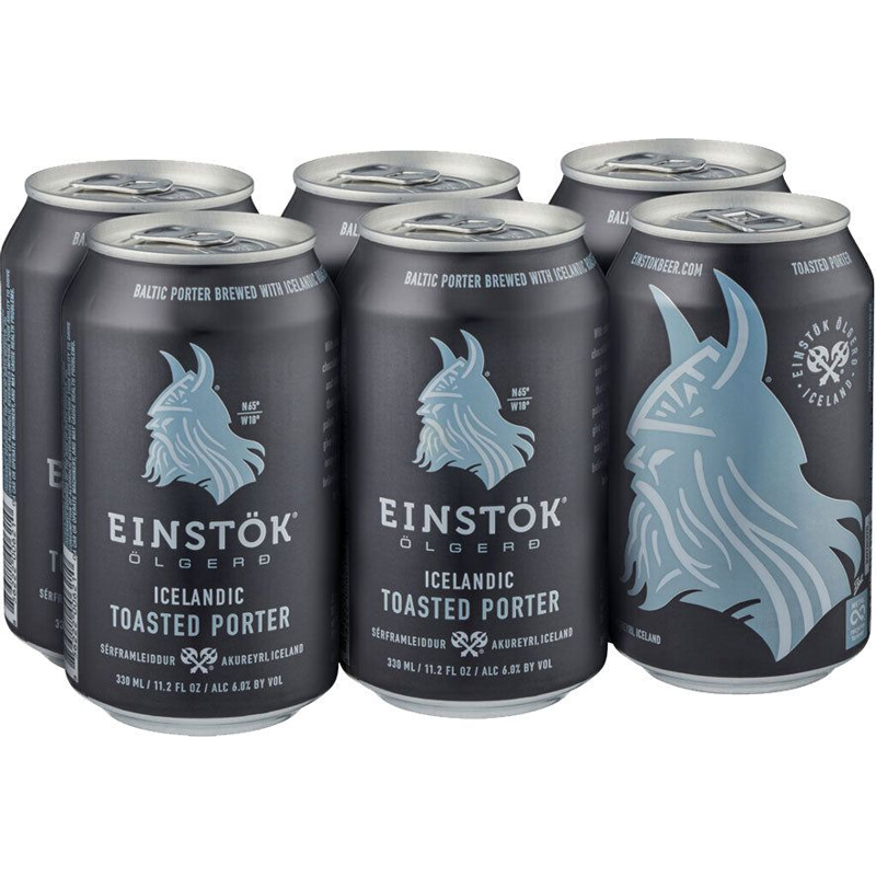 Einstok Olgerd Icelandic Toasted Porter Beer 6 Pack 330ml Cans