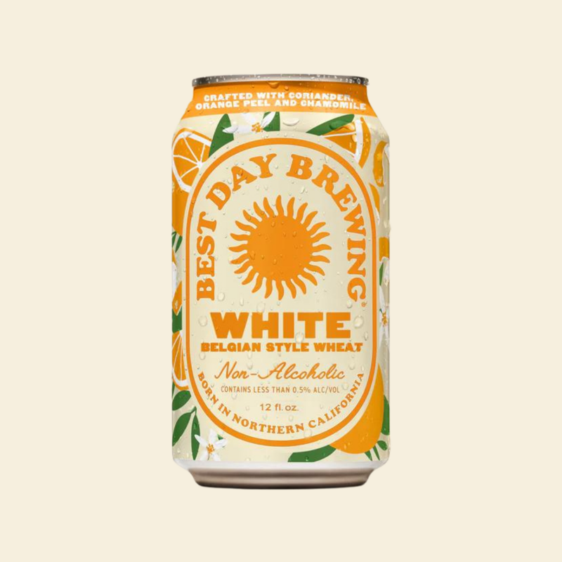 Best Day Brewing Non-Alcoholic White Belgian Style Wheat 6 Pack 12oz Cans