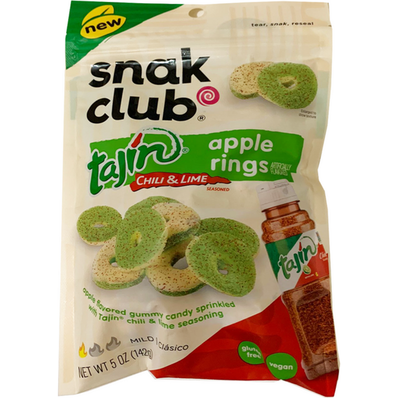 Snak Club Apple Rings, Tajin Chili & Lime Seasoned, Mild 5 Oz Bag