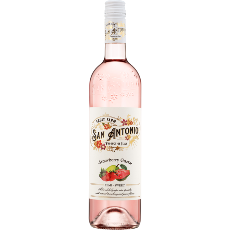 San Antonio Fruit Farm Strawberry Guava Semi Sweet Rose Wine Italy 750ml Bottle