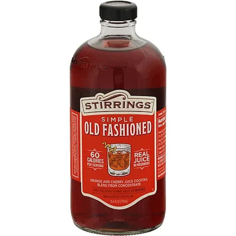 Stirrings Cocktail Mix Simple Old Fashioned Non-Alcoholic  25.4oz Bottle