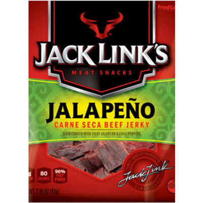 Jack Link's Meat Snacks Beef Jerky Jalapeno Carne Seca 2.85 oz Box