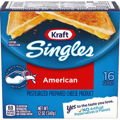 Kraft Singles American Cheese Slices 16x 12oz Counts