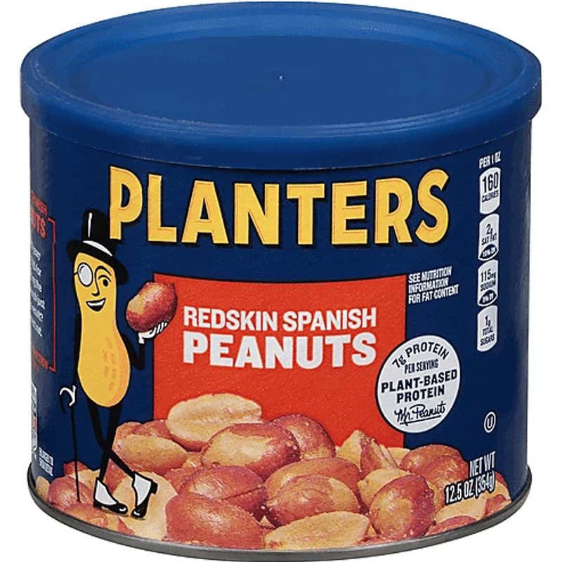 Planters Redskin Spanish Peanuts 12.5oz Container