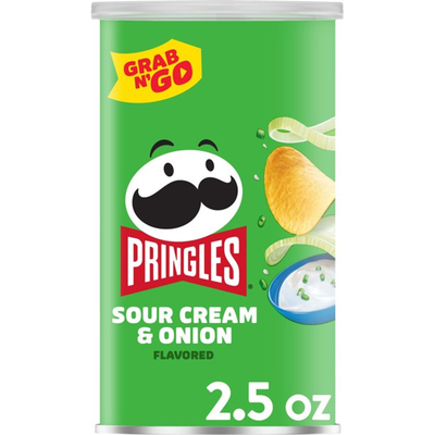 Pringles Grab & Go! Stack Potato Crisps Sour Cream & Onion 2.5 oz Canister