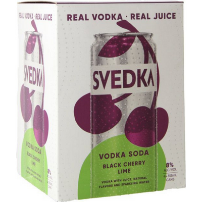 SVEDKA Black Cherry Lime Flavored Vodka Soda 4x 355ml Cans