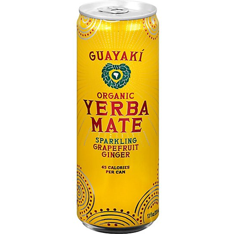 Guayaki Yerba Mate Sparkling Grapefruit Ginger 12oz Can