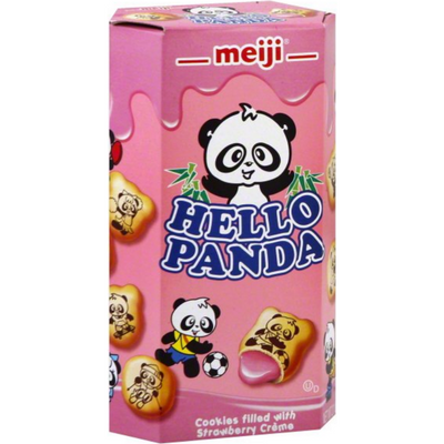 Meiji Hello Panda Strawberry Crème Filled Cookies 2.1 oz