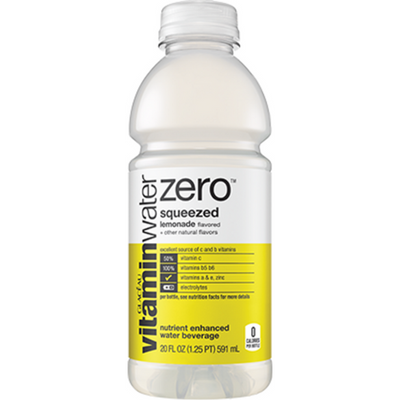 Glaceau Vitamin Water Zero Nutrient Enhanced Water Beverage Squeezed - Lemonade 20 oz Bottle