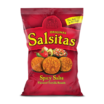 El Sabroso Salsitas Salsa Chips Spicy Salsa Tortilla Rounds 3 oz Bag