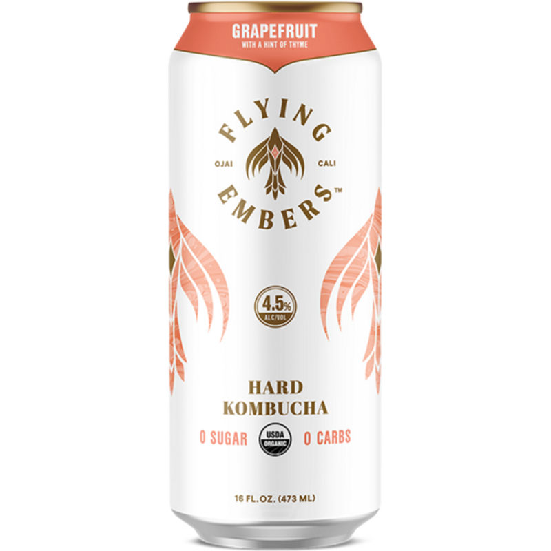 Flying Embers Grapefruit Hard Kombucha 6x 12oz Cans