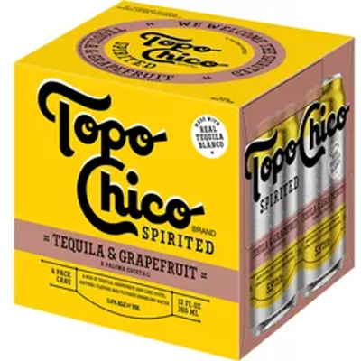 Topo Chico Spirited Tequila & Grapefruit Cocktail 4 Pack 12oz Cans