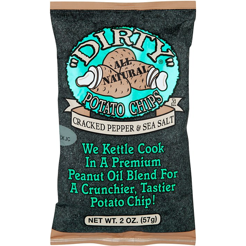 Dirty Potato Chips Cracked Pepper and Sea Salt Potato Chips 2oz Bag