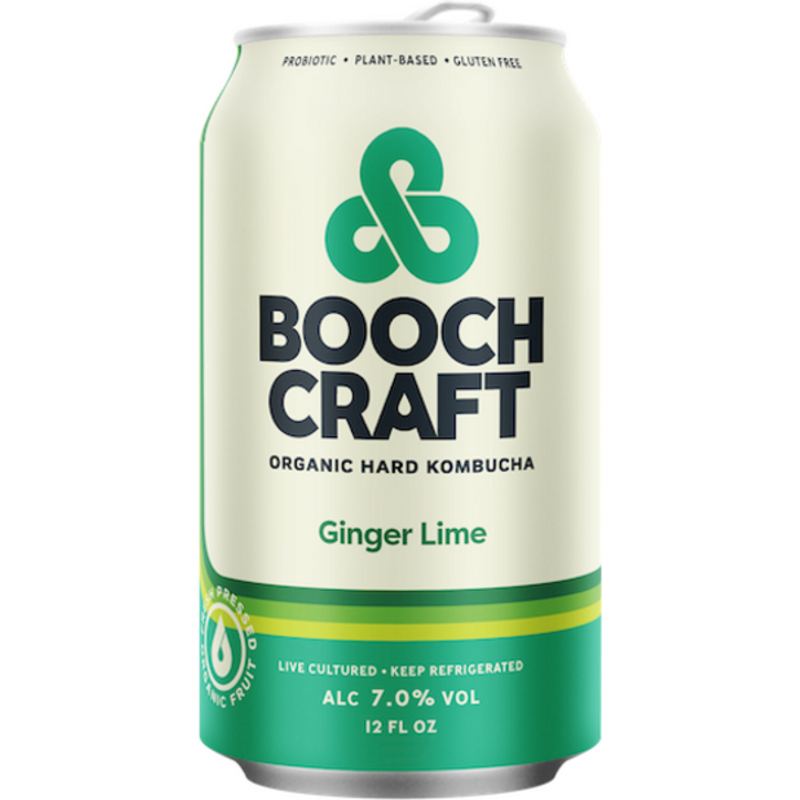 Boochcraft Ginger Lime Organic Hard Kombucha 6x 12oz Cans