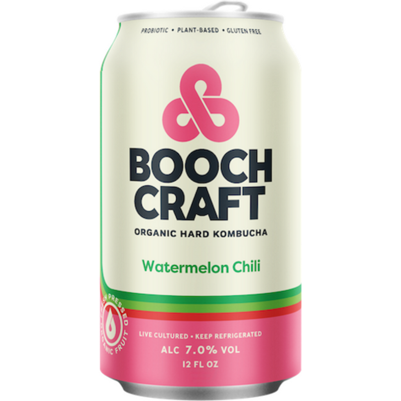 Boochcraft Watermelon Mint Chili Hard Kombucha 6 Pack 12oz Cans