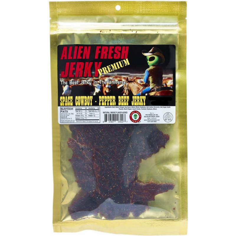 Alien Fresh Beef Jerky Space Cowboy 3.25oz Pouch