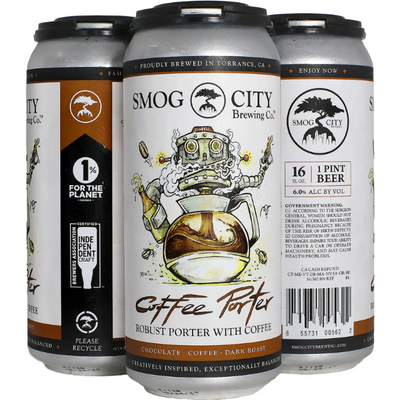 Smog City Coffee Porter 4 Pack 16 oz Cans 6% ABV