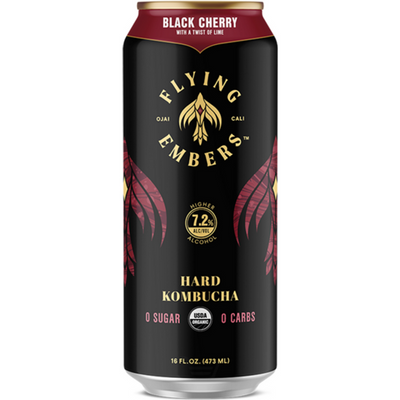 Flying Embers Black Cherry with Lime Hard Kombucha 16oz Can