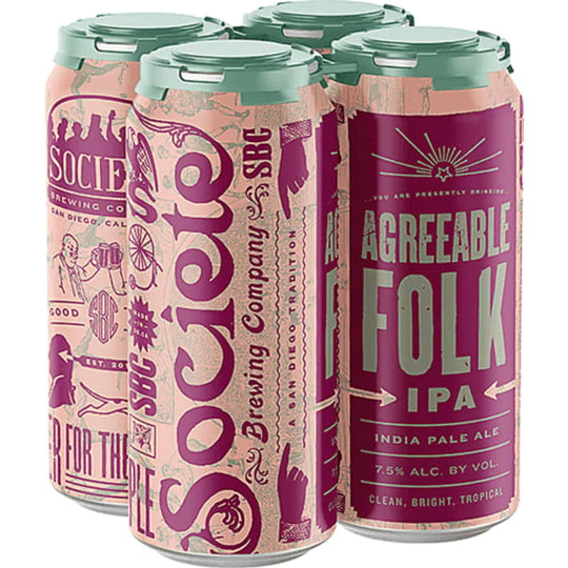 Societe Brewing Agreeable Folk IPA 4x 16oz Cans